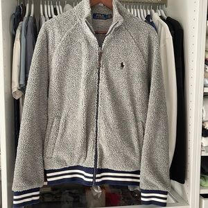 Polo Ralph Lauren Sherpa Jacket. Size small Grey